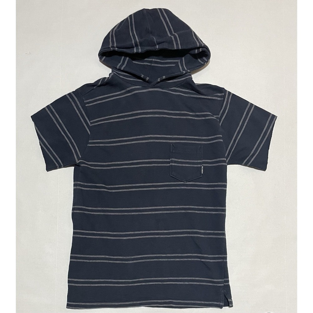 Billabong Hoodie Women's Size Medium Navy Striped DIY CUTOFF Short Sleeve Skate